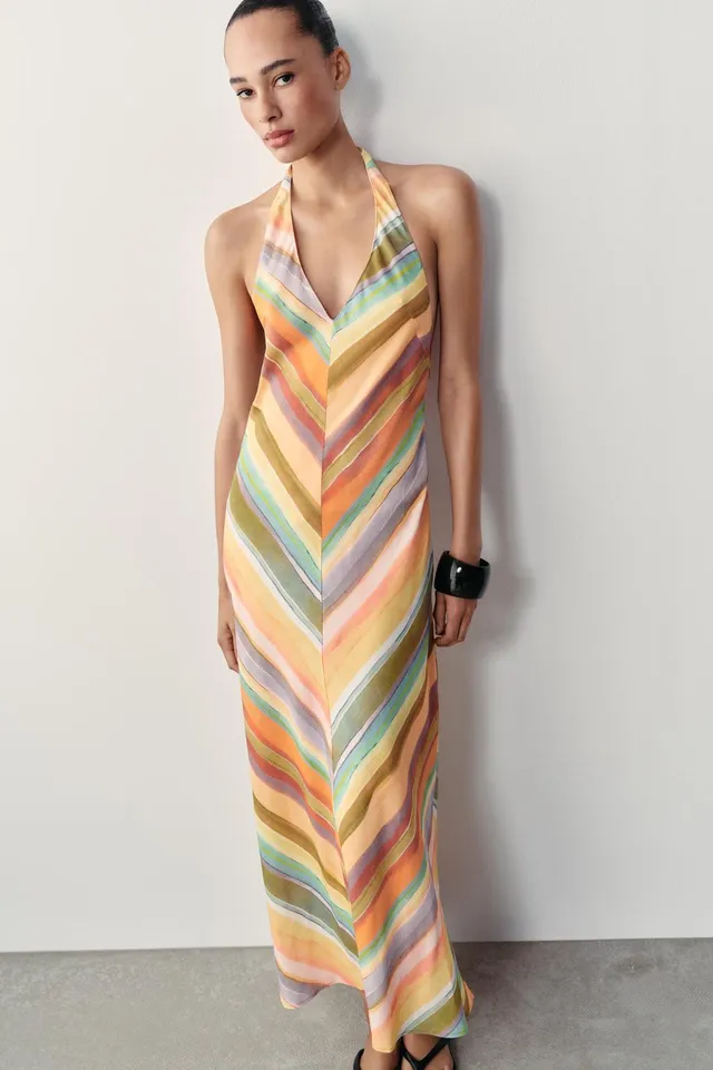 STRIPED LONG DRESS – image 2