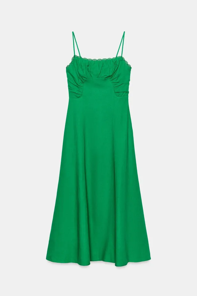 LINEN BLEND STRAPPY MIDI DRESS – image 6