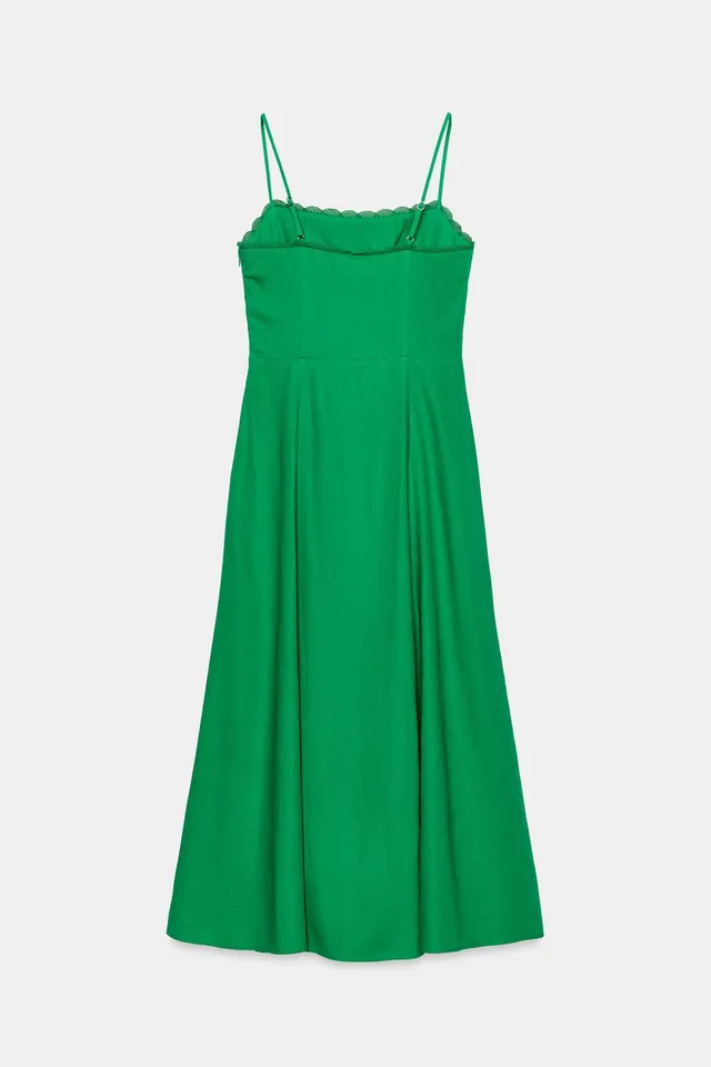 LINEN BLEND STRAPPY MIDI DRESS – image 7