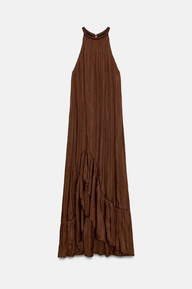 ASYMMETRIC SATIN MIDI DRESS – image 6