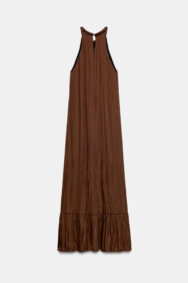 ASYMMETRIC SATIN MIDI DRESS – image 7