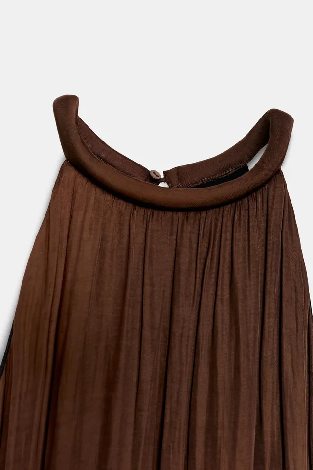 ASYMMETRIC SATIN MIDI DRESS – image 8