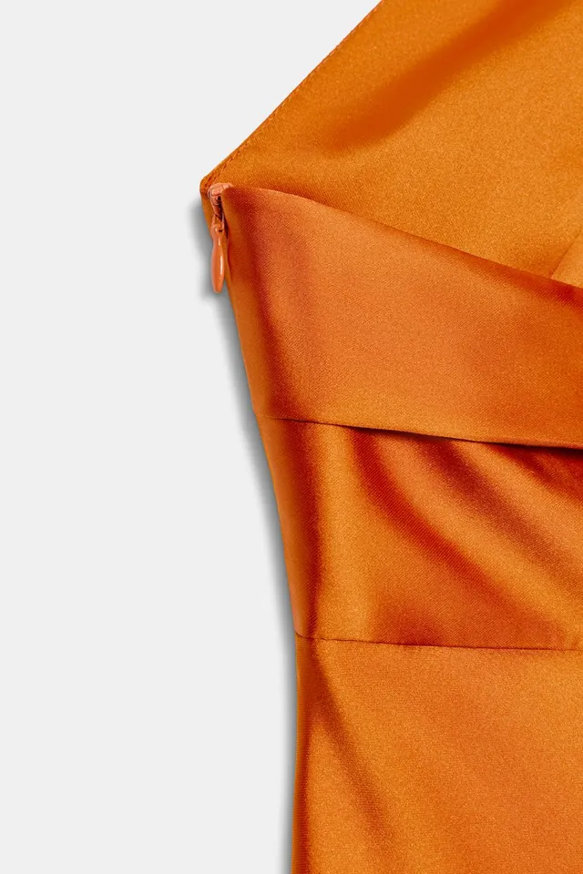 SATIN HALTER MIDI DRESS – image 5