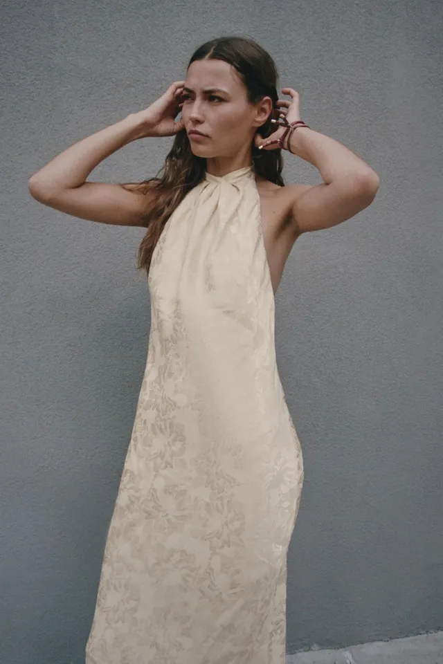 FLORAL JACQUARD MIDI DRESS – image 2