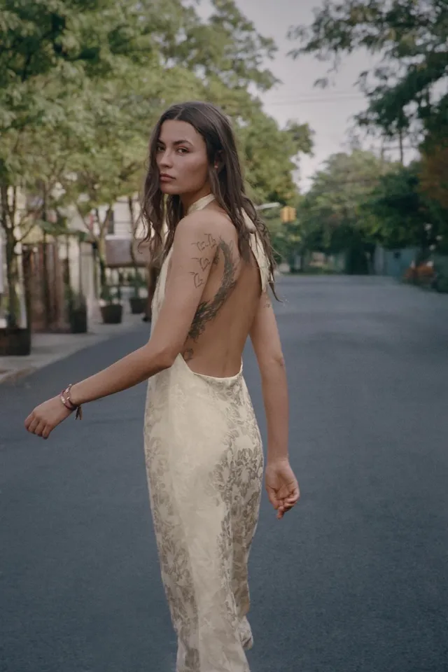 FLORAL JACQUARD MIDI DRESS – image 9