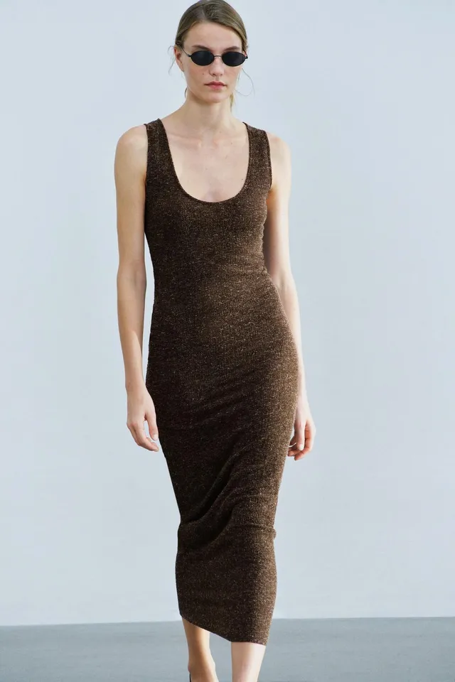 TEXTURED SLEEVELESS DRESS – image 2