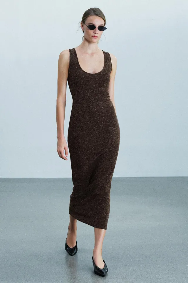 TEXTURED SLEEVELESS DRESS – image 3