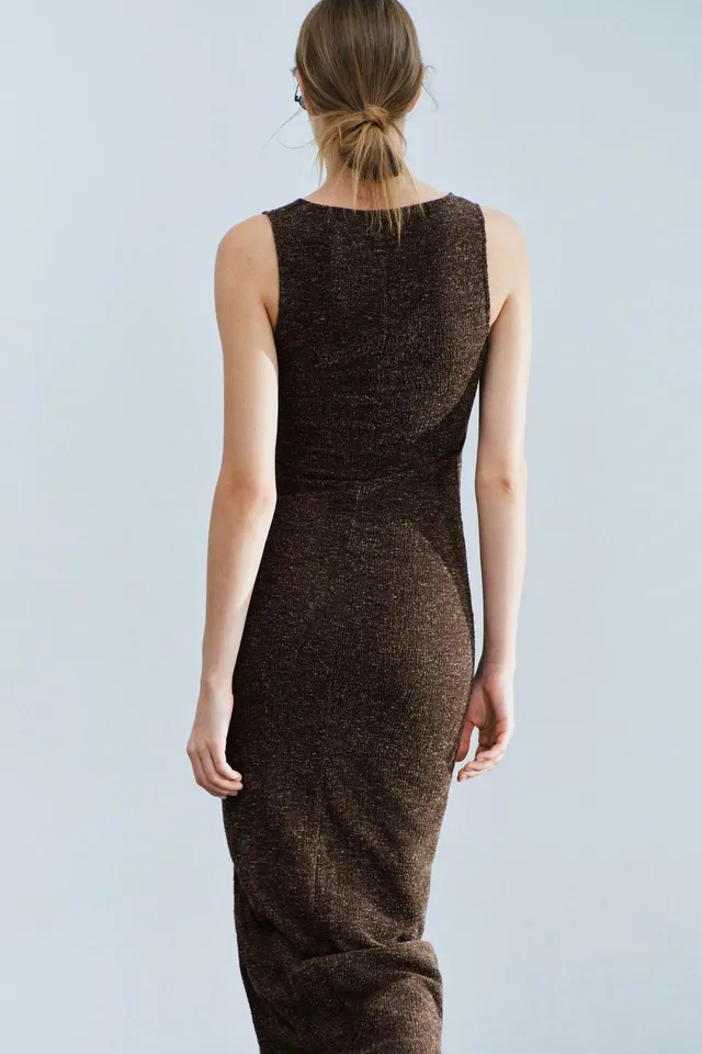 TEXTURED SLEEVELESS DRESS – image 4