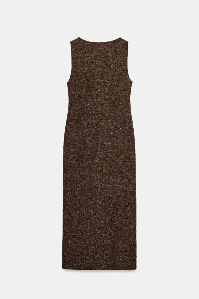 TEXTURED SLEEVELESS DRESS – image 6