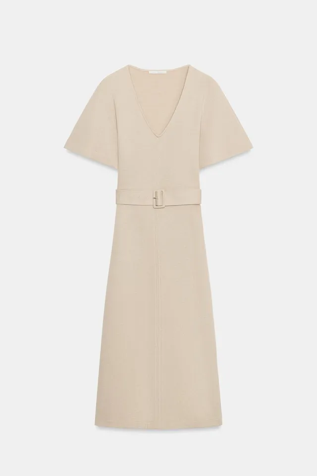 SOFT MIDI DRESS WITH BELT – image 6