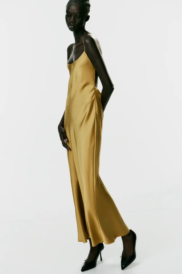 OPEN-BACK SATIN MIDI DRESS – image 3