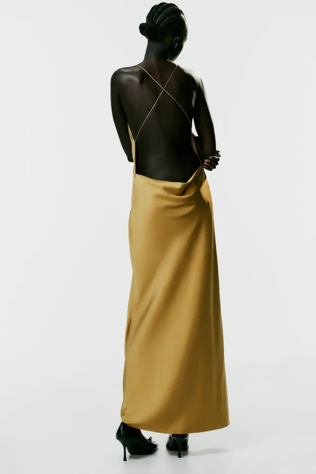 OPEN-BACK SATIN MIDI DRESS – image 5