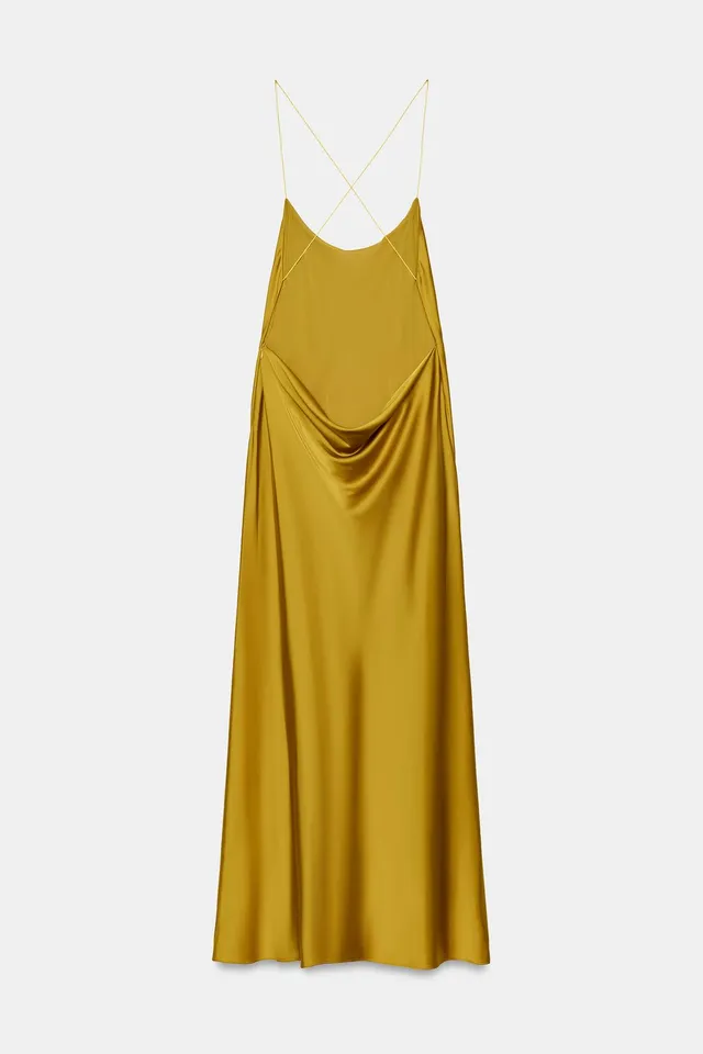 OPEN-BACK SATIN MIDI DRESS – image 7