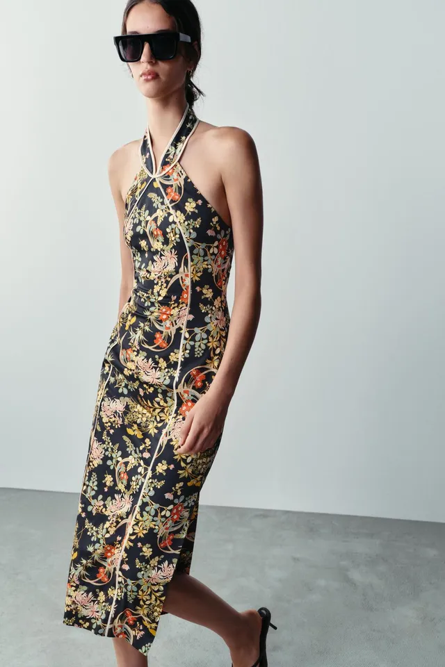 PRINTED HALTER DRESS – image 2