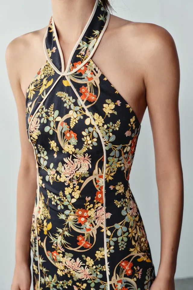 PRINTED HALTER DRESS – image 4
