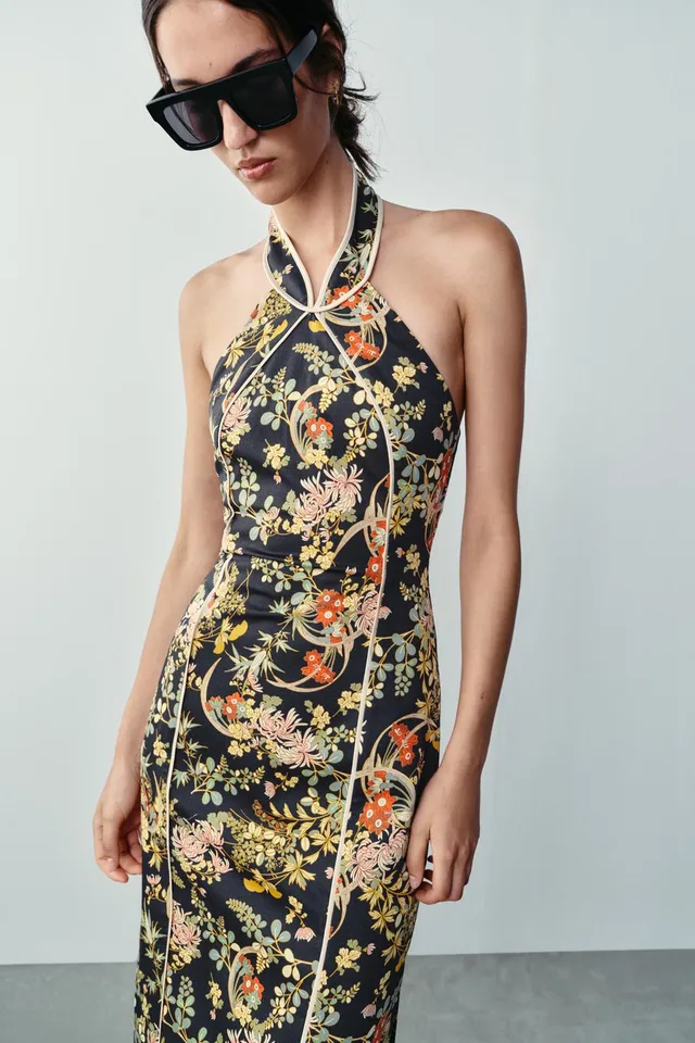 PRINTED HALTER DRESS – image 5