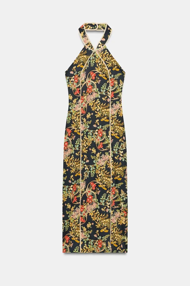 PRINTED HALTER DRESS – image 8