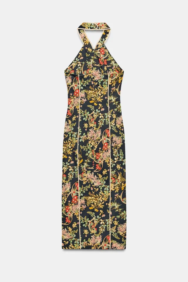 PRINTED HALTER DRESS – image 9