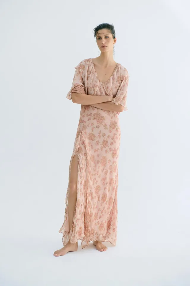 FLORAL PRINT RUFFLED DRESS