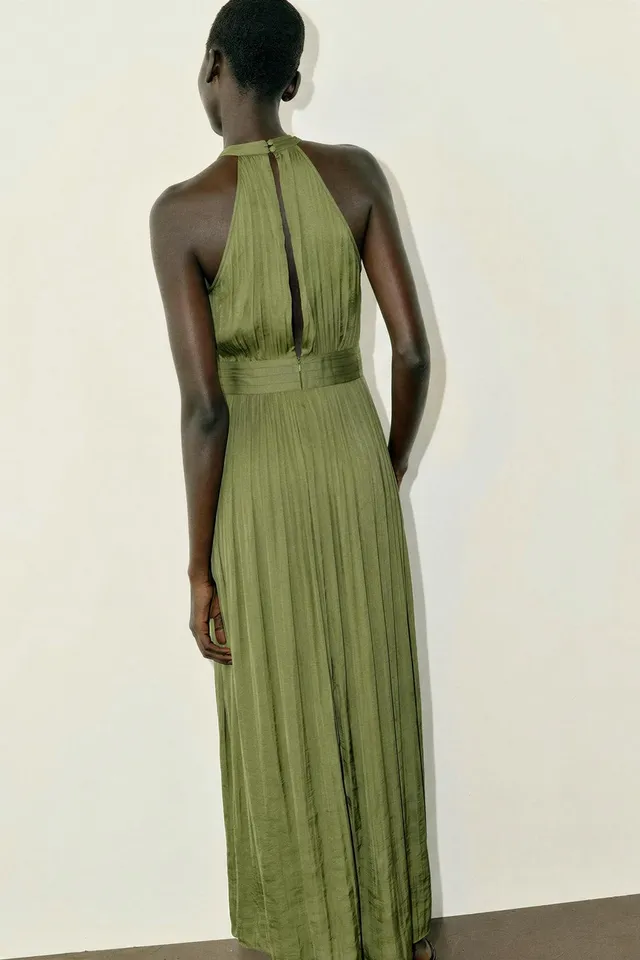 MAXI HALTER DRESS WITH FROG FASTENING – image 4