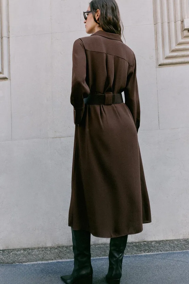 BELTED MIDI SHIRT DRESS – image 6