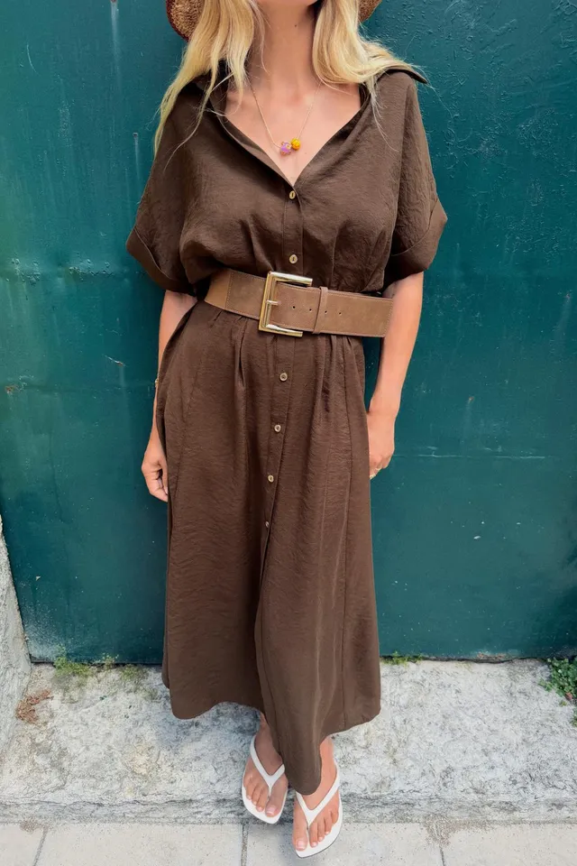 BELTED MIDI DRESS – image 3