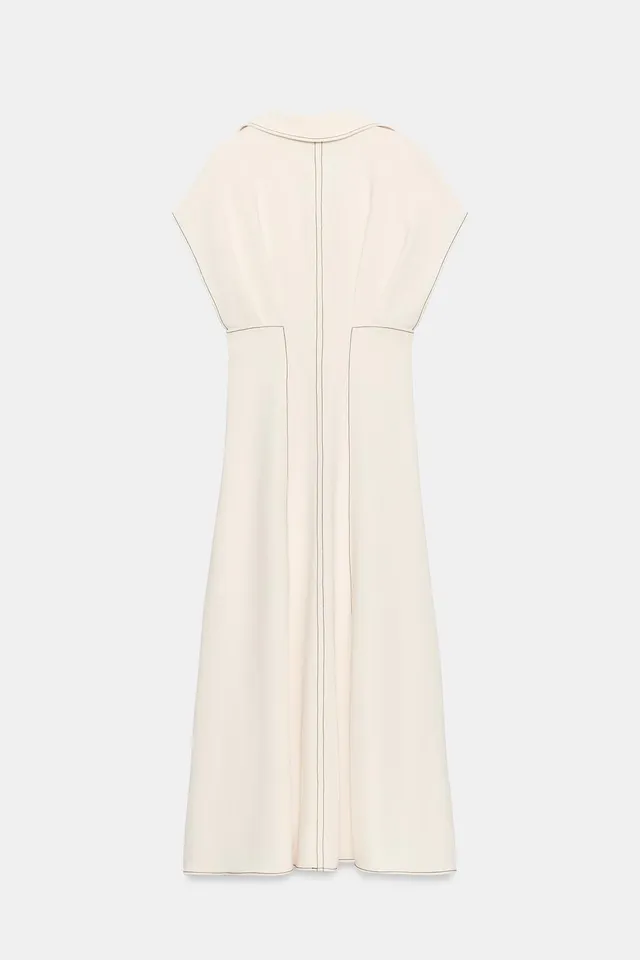 CONTRAST TOPSTITCHING midi dress – image 8