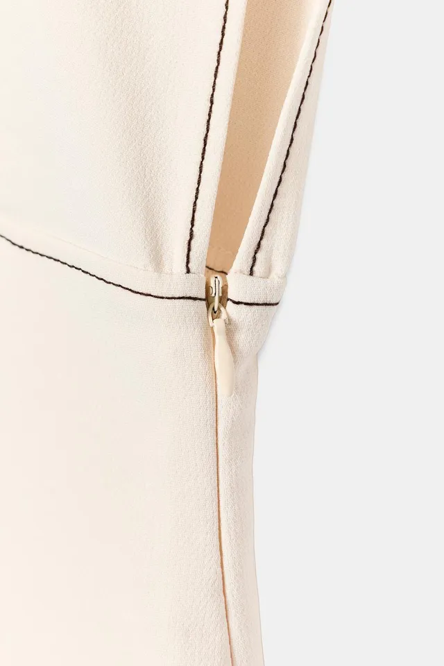 CONTRAST TOPSTITCHING midi dress – image 9