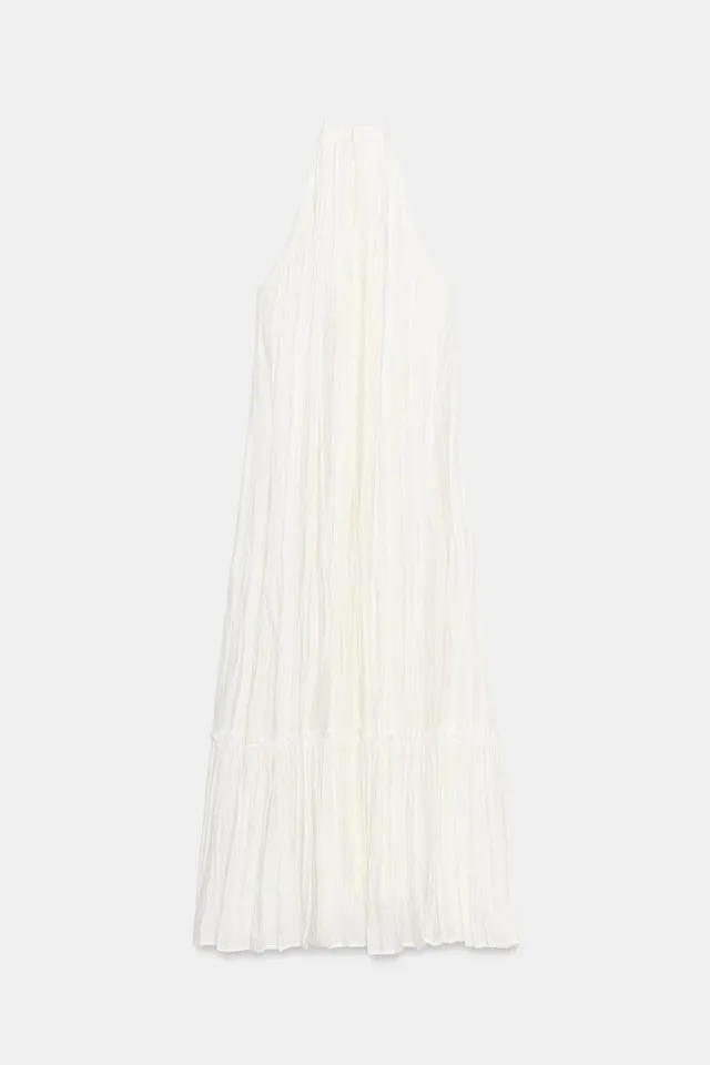 BEADED CRINKLE-EFFECT MIDI DRESS – image 10