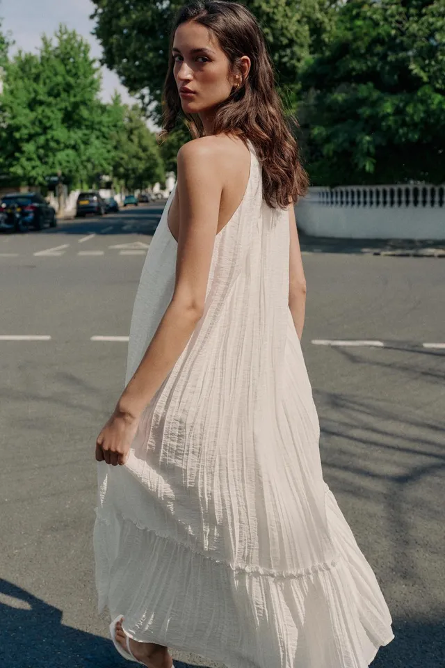BEADED CRINKLE-EFFECT MIDI DRESS – image 5