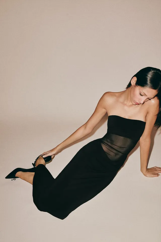 MIDI DRESS WITH DRAPED DETAIL – image 5