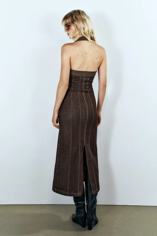 Z1975 DENIM HALTER MIDI DRESS – image 6