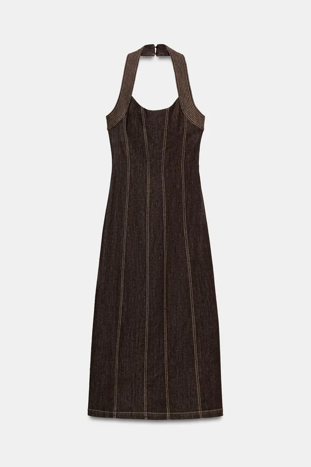 Z1975 DENIM HALTER MIDI DRESS – image 7