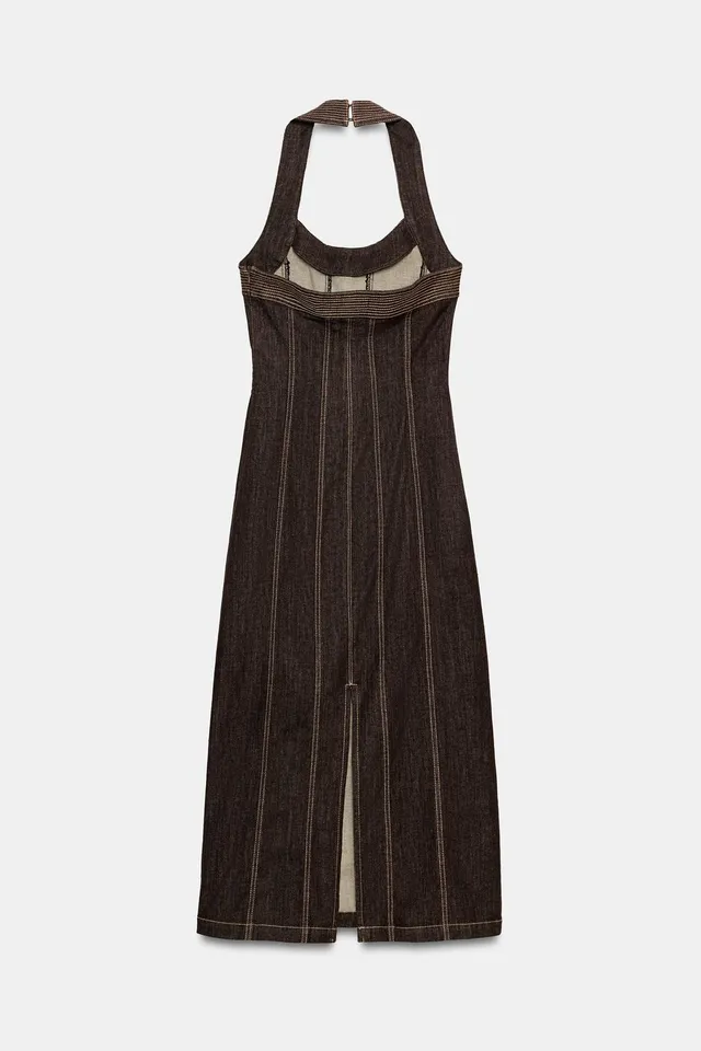 Z1975 DENIM HALTER MIDI DRESS – image 8