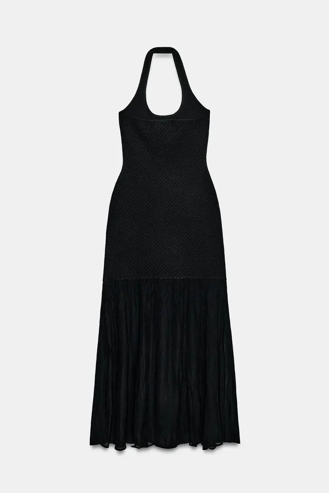 COMBINED KNIT HALTER DRESS – image 10