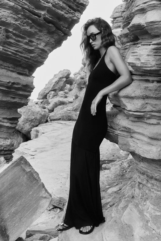 COMBINED KNIT HALTER DRESS – image 8