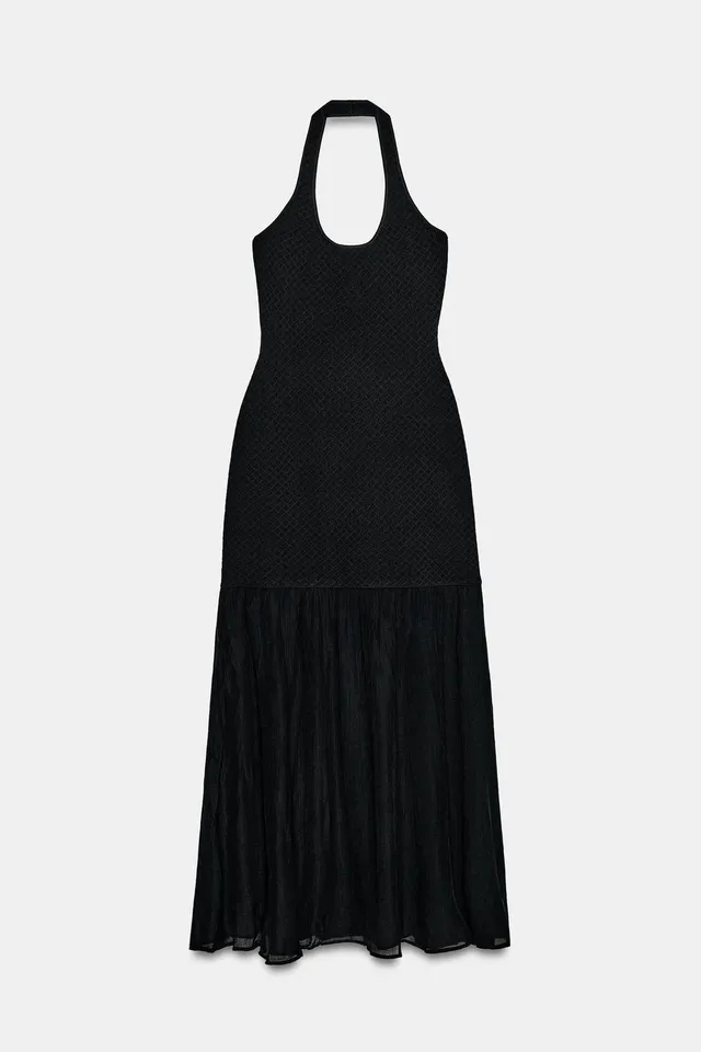 COMBINED KNIT HALTER DRESS – image 9