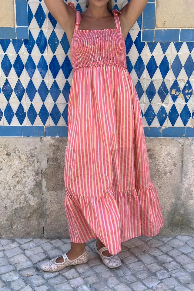 STRIPED MIDI DRESS – image 3