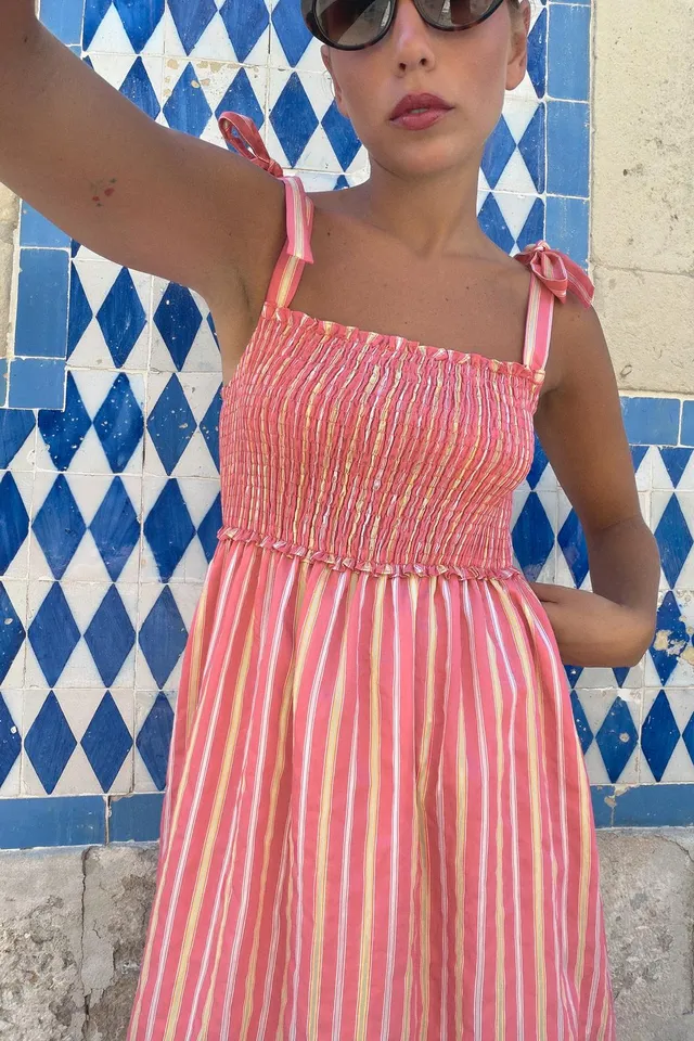 STRIPED MIDI DRESS – image 4