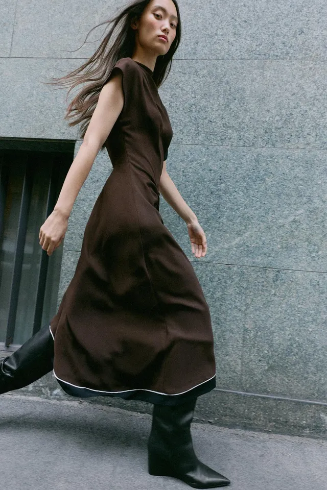ASYMMETRIC MIDI DRESS – image 3