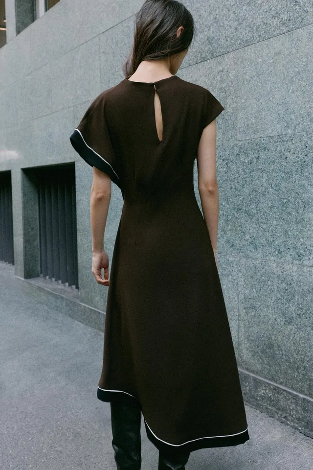 ASYMMETRIC MIDI DRESS – image 6