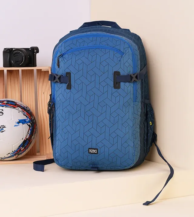 Navy Unisex 3-Compartment Backpack with Quick-Access Front Pocket – image 8