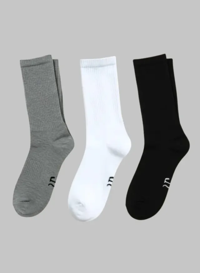 3-Pack Premium Crew Socks Multicolour