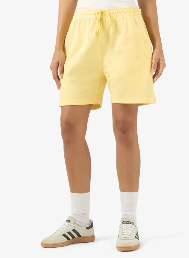 Yellow Crew Neck Fleece Sweatshirt & Shorts Set for Women – image 4