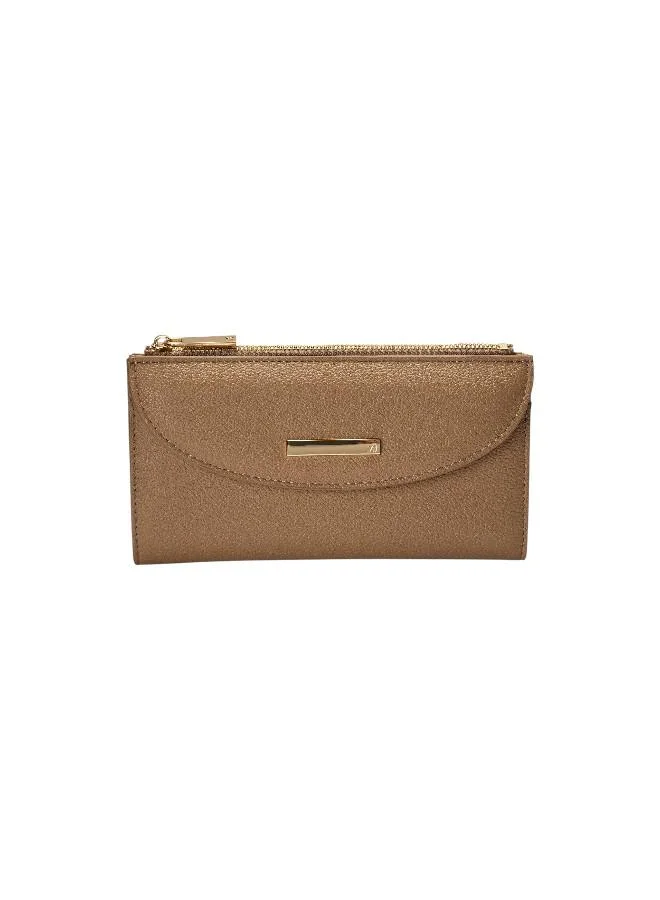 Compact Zip Wallet Brown