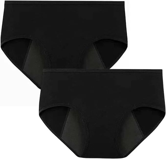 2-Pack Heavy Flow Reusable Period Panties Black