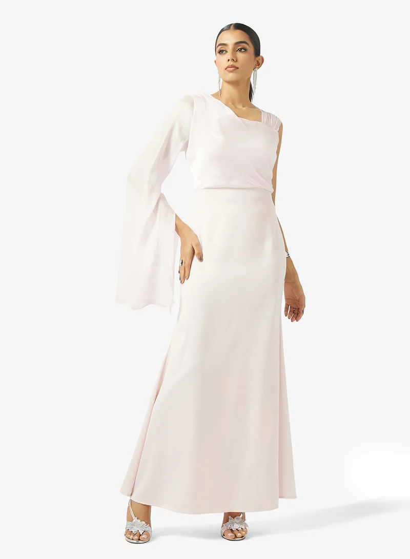 One-Shoulder Trail Sleeve Dress