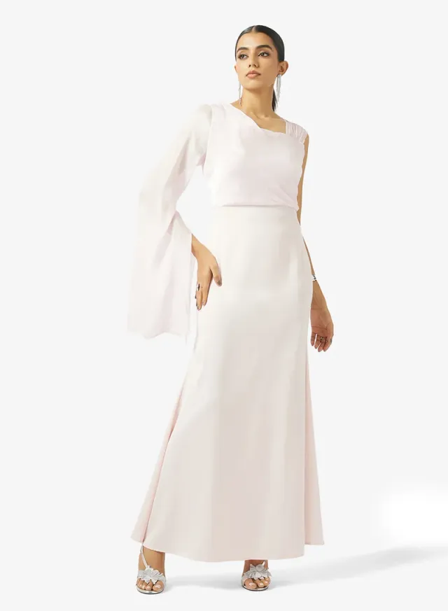 One-Shoulder Trail Sleeve Dress