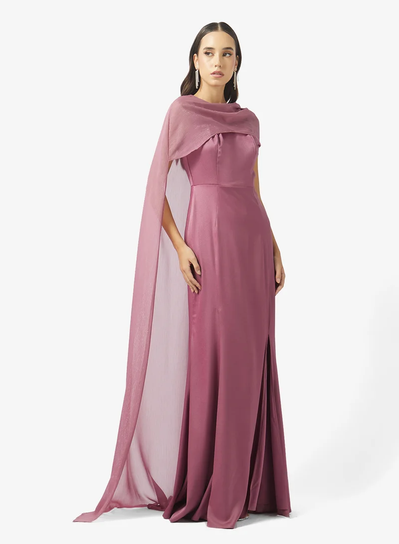 Chiffon Cape Mermaid Dress