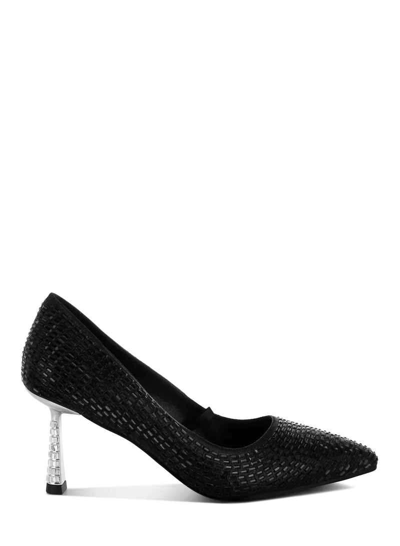Rhinestone Embellished Pumps Black